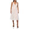 imageDress the Population Womens Elisa Sleeveless Plunge Neckline Fit and Flare Midi DressWhite