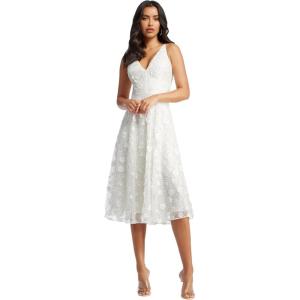 imageDress the Population Womens Elisa Sleeveless Plunge Neckline Fit and Flare Midi DressIvory