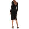 imageDress the Population Womens Emery Long Sleeve Stretch Sequin Midi SheathBlackCharcoal Lace