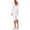 imageDress the Population Womens Emery Long Sleeve Stretch Sequin Midi SheathWhite