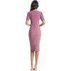 imageDress the Population Womens Ruth Short Puff Sleeves Asymmetrical Neckline Bodycon Midi DressOrchid