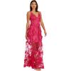 imageDress the Population Womens Sidney Sleeveless Plunge Neckline Fit and Flare Maxi DressBegonia