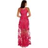 imageDress the Population Womens Sidney Sleeveless Plunge Neckline Fit and Flare Maxi DressBegonia