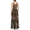 imageDress the Population Womens Sidney Sleeveless Plunge Neckline Fit and Flare Maxi DressBlackNude Chelsea