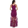 imageDress the Population Womens Sidney Sleeveless Plunge Neckline Fit and Flare Maxi DressDark Magenta