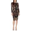 imageDress the Population Womens Emery Long Sleeve Stretch Sequin Midi SheathAuburn