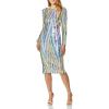 imageDress the Population Womens Emery Long Sleeve Stretch Sequin Midi SheathOpal Multi