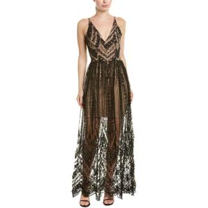 imageDress the Population Womens Sidney Sleeveless Plunge Neckline Fit and Flare Maxi DressBlackNude Chelsea