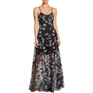 imageDress the Population Womens Sidney Sleeveless Plunge Neckline Fit and Flare Maxi DressBlackWhite Carla