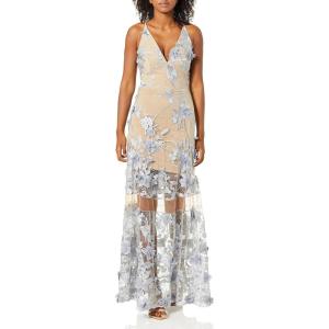 imageDress the Population Womens Sidney Sleeveless Plunge Neckline Fit and Flare Maxi DressMineral BlueNu