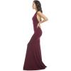 imageDress the Population Womens Camden Sleeveless Halter Plunging Long Stretch GownBurgundy