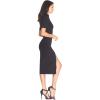 imageDress the Population Womens Gloria Collared Zip Neck Short Sleeve Bodycon Midi DressBlack
