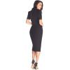 imageDress the Population Womens Gloria Collared Zip Neck Short Sleeve Bodycon Midi DressBlack