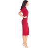 imageDress the Population Womens Gloria Collared Zip Neck Short Sleeve Bodycon Midi DressGarnet