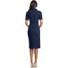 imageDress the Population Womens Gloria Collared Zip Neck Short Sleeve Bodycon Midi DressMidnight Blue