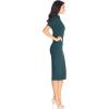 imageDress the Population Womens Gloria Collared Zip Neck Short Sleeve Bodycon Midi DressPine