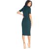 imageDress the Population Womens Gloria Collared Zip Neck Short Sleeve Bodycon Midi DressPine