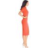 imageDress the Population Womens Gloria Collared Zip Neck Short Sleeve Bodycon Midi DressPoppy