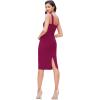 imageDress the Population Womens Nicole Sleeveless Bodycon Stretch Midi Sheath DressDark Magenta