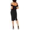 imageDress the Population Womens Bailey Off The Shoulder Sweetheart Bodycon Midi Sheath DressBlack