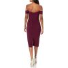 imageDress the Population Womens Bailey Off The Shoulder Sweetheart Bodycon Midi Sheath DressBurgundy