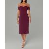 imageDress the Population Womens Bailey Off The Shoulder Sweetheart Bodycon Midi Sheath DressBurgundy