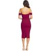 imageDress the Population Womens Bailey Off The Shoulder Sweetheart Bodycon Midi Sheath DressDark Magenta