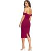 imageDress the Population Womens Bailey Off The Shoulder Sweetheart Bodycon Midi Sheath DressDark Magenta