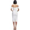 imageDress the Population Womens Bailey Off The Shoulder Sweetheart Bodycon Midi Sheath DressOffwhite