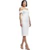 imageDress the Population Womens Bailey Off The Shoulder Sweetheart Bodycon Midi Sheath DressOffwhite