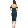imageDress the Population Womens Bailey Off The Shoulder Sweetheart Bodycon Midi Sheath DressPine