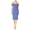 imageDress the Population Womens Bailey Off The Shoulder Sweetheart Bodycon Midi Sheath DressBlue Jay