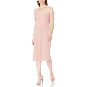 imageDress the Population Womens Bailey Off The Shoulder Sweetheart Bodycon Midi Sheath DressBlush