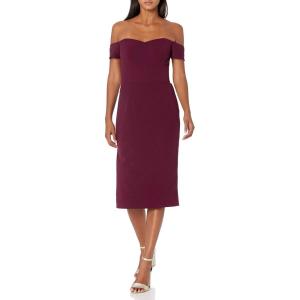 imageDress the Population Womens Bailey Off The Shoulder Sweetheart Bodycon Midi Sheath DressBurgundy
