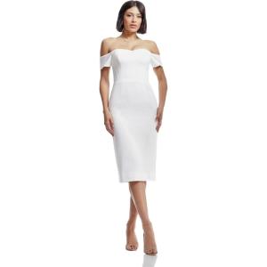 imageDress the Population Womens Bailey Off The Shoulder Sweetheart Bodycon Midi Sheath DressOffwhite