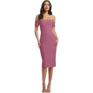 imageDress the Population Womens Bailey Off The Shoulder Sweetheart Bodycon Midi Sheath DressOrchid