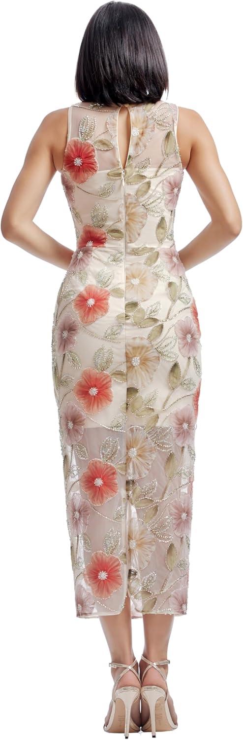 imageDress The Population Womens Helena Bodycon Midi DressChampagne Multi