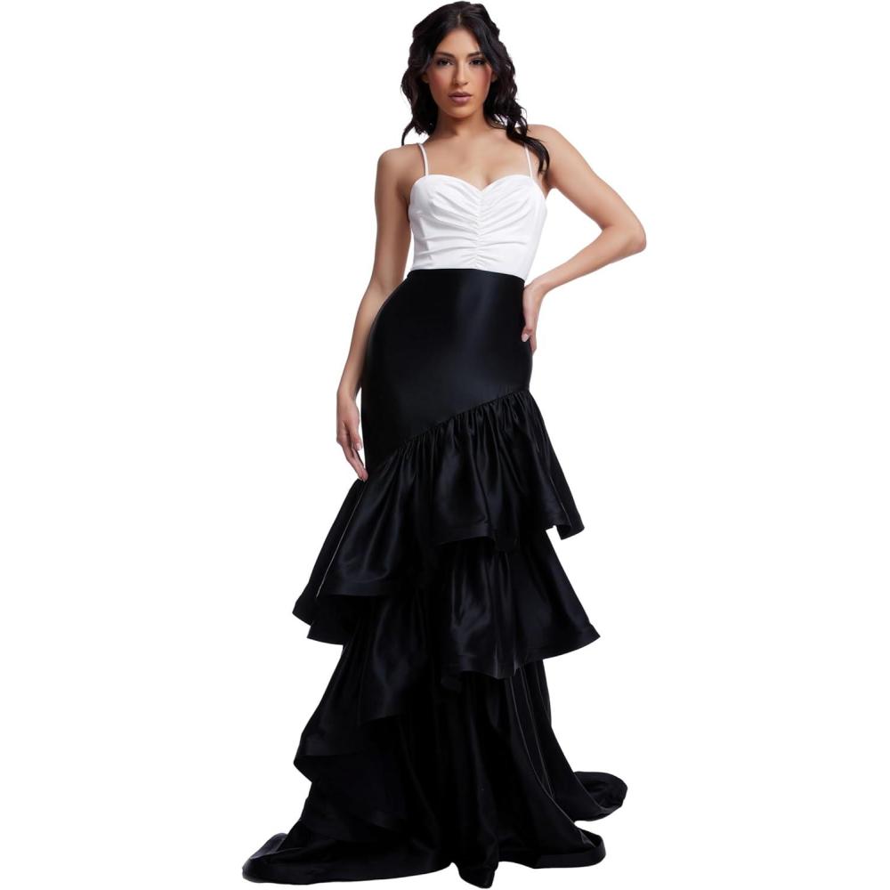 imageDress the Population Womens Clarice Mermaid Maxi DressOff Whiteblack