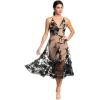 imageDress the Population Womens Audrey Midi Plunging DressBlackNude