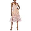 imageDress the Population Womens Audrey Midi Plunging DressLilacNude