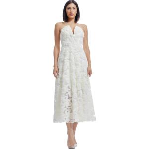 imageDress The Population Womens Briella Fit and Flare Midi DressOffwhite