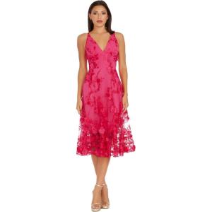 imageDress the Population Womens Audrey Midi Plunging DressBegonia