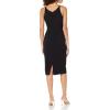imageDress the Population Womens Lyla Plunging Sleeveless Fitted Midi Sheath DressBlack