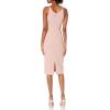 imageDress the Population Womens Lyla Plunging Sleeveless Fitted Midi Sheath DressBlush