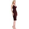 imageDress the Population Womens Lyla Plunging Sleeveless Fitted Midi Sheath DressBurgundy