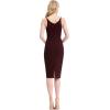 imageDress the Population Womens Lyla Plunging Sleeveless Fitted Midi Sheath DressBurgundy