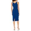 imageDress the Population Womens Lyla Plunging Sleeveless Fitted Midi Sheath DressCobalt