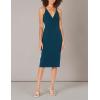 imageDress the Population Womens Lyla Plunging Sleeveless Fitted Midi Sheath DressPeacock Blue