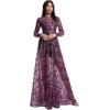 imageDress the Population Womens Ava Fit and Flare Maxi DressDeep Plum Multi