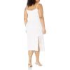 imageDress the Population Womens Rory Sleeveless Stretch Midi Sheath Dress with FringeOffwhite
